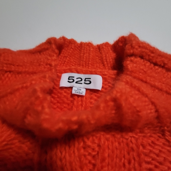 525 America Hand Braided Cable Fringe Top Persimmon Size XS - Picture 8 of 10